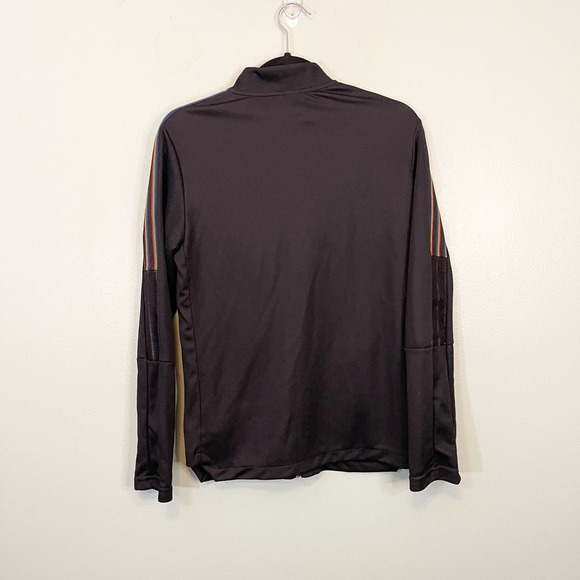 ADIDAS Women's Black Tiro Training Pride Stripe Front Zip Track Jacket Medium - Picture 2 of 11